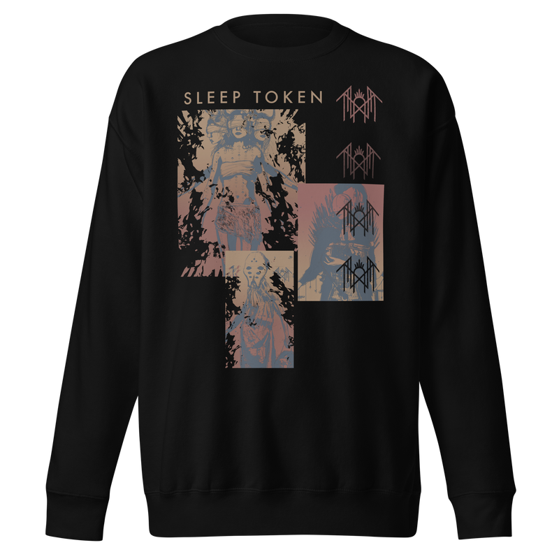 Stakes - Sleep Token Multi Hit Jumbo Print Sweatshirt - Black