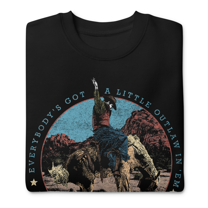 Stakes - Waylon Jennings A Little Outlaw in Em Sweatshirt - Black