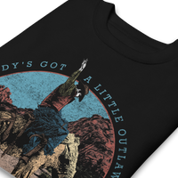 Stakes - Waylon Jennings A Little Outlaw in Em Sweatshirt - Black