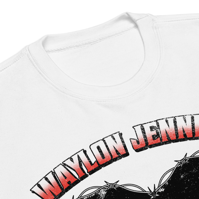 Stakes - Waylon Jennings Ladies Love Outlaws Sweatshirt - White