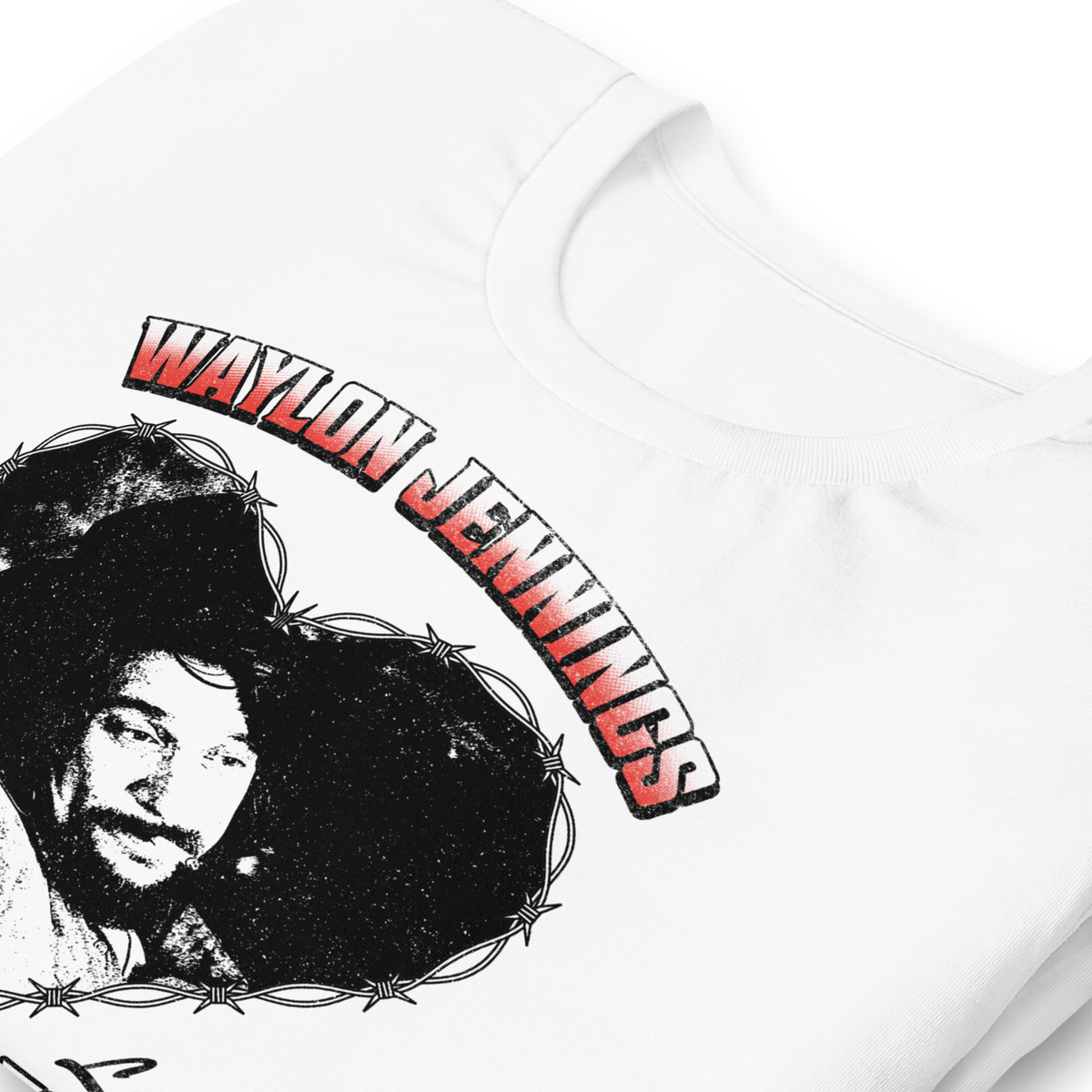 Stakes - Waylon Jennings Ladies Love Outlaws T-Shirt - White