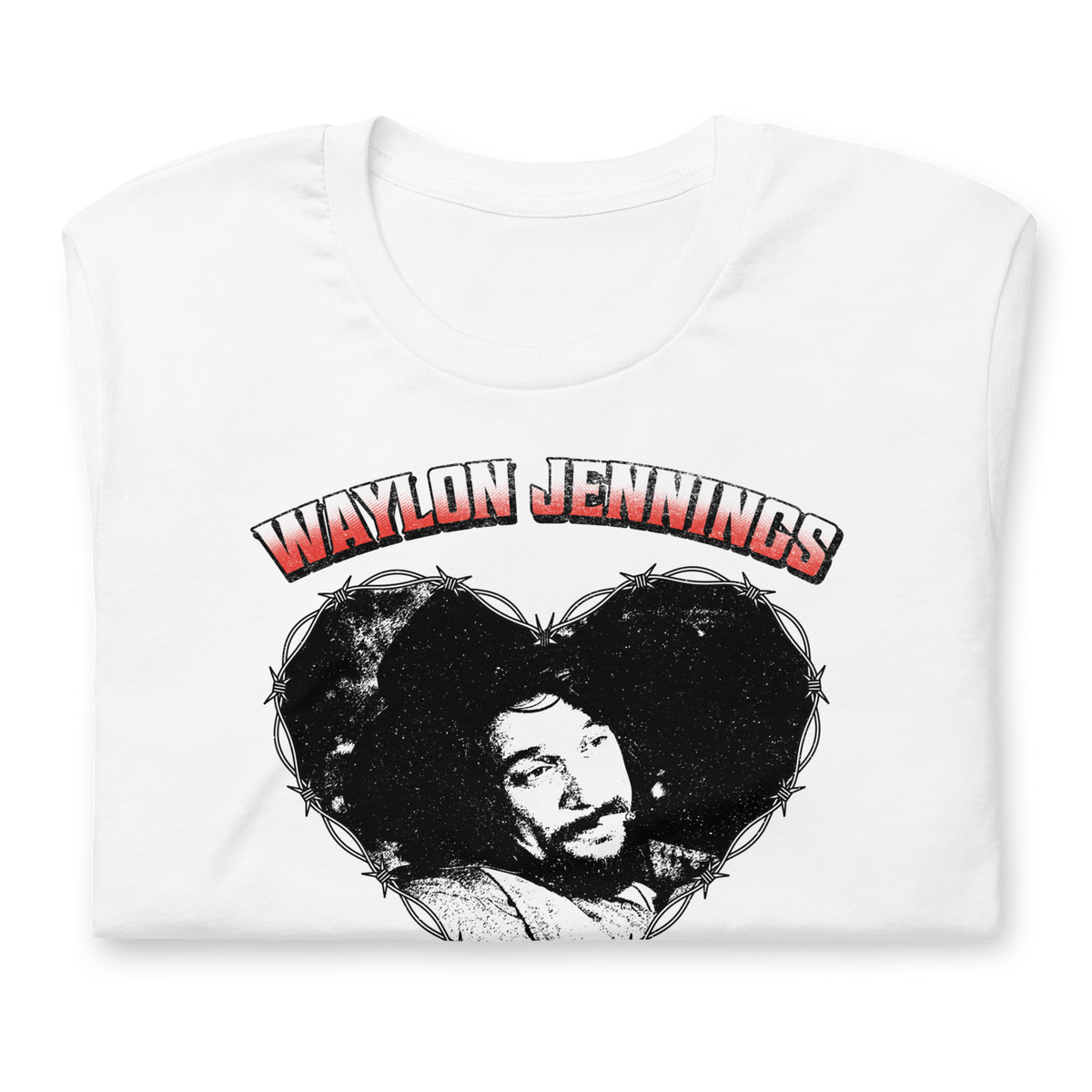 Stakes - Waylon Jennings Ladies Love Outlaws T-Shirt - White
