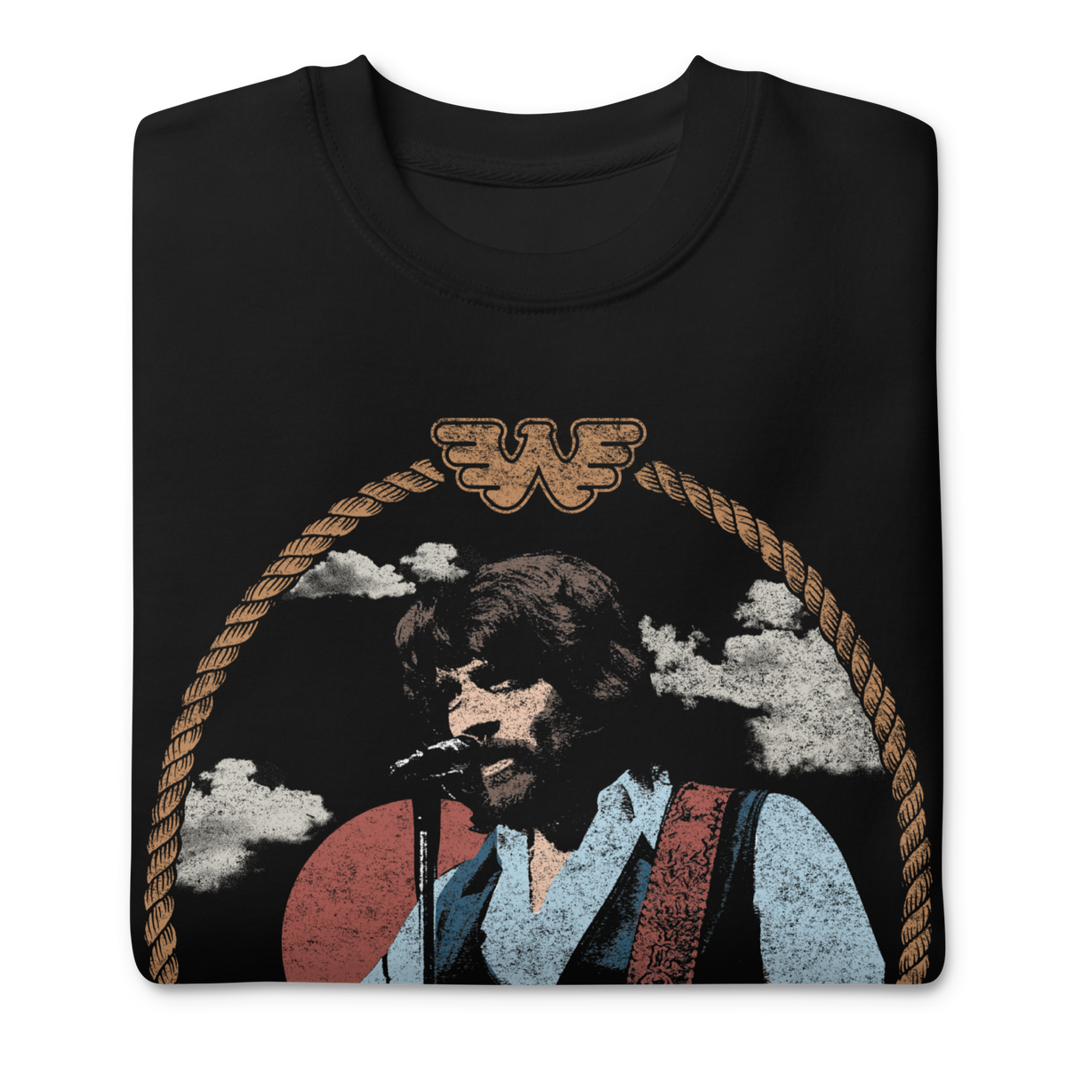 Stakes - Waylon Jennings Ramblin Man Sweatshirt - Black