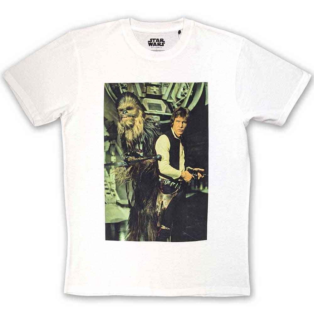 Star Wars - Chewbacca & Han Stare - T-Shirt White