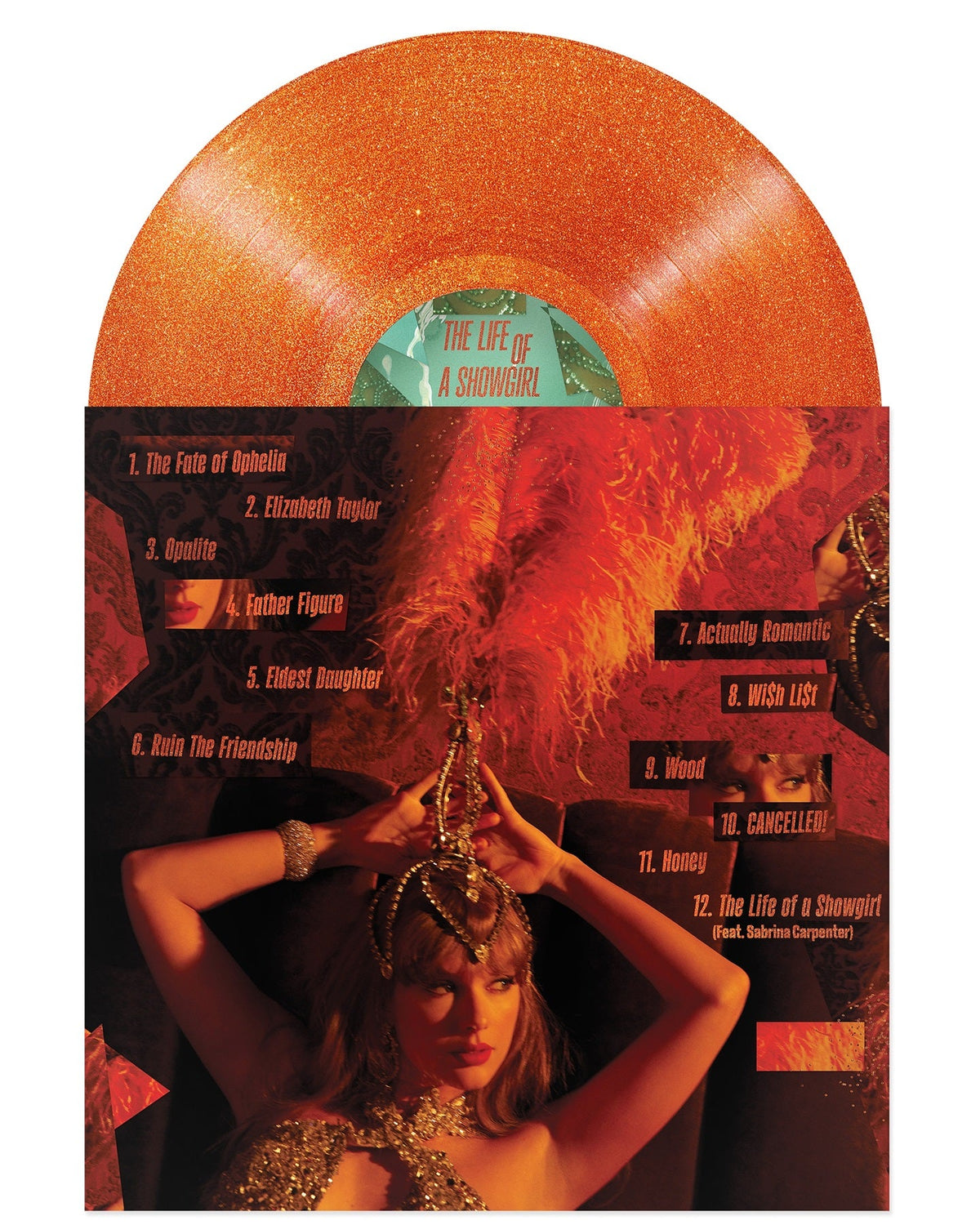 Taylor Swift - The Life Of A Showgirl [Sweat And Vanilla Perfume Portofino Orange Glitter Vinyl] - Vinyl