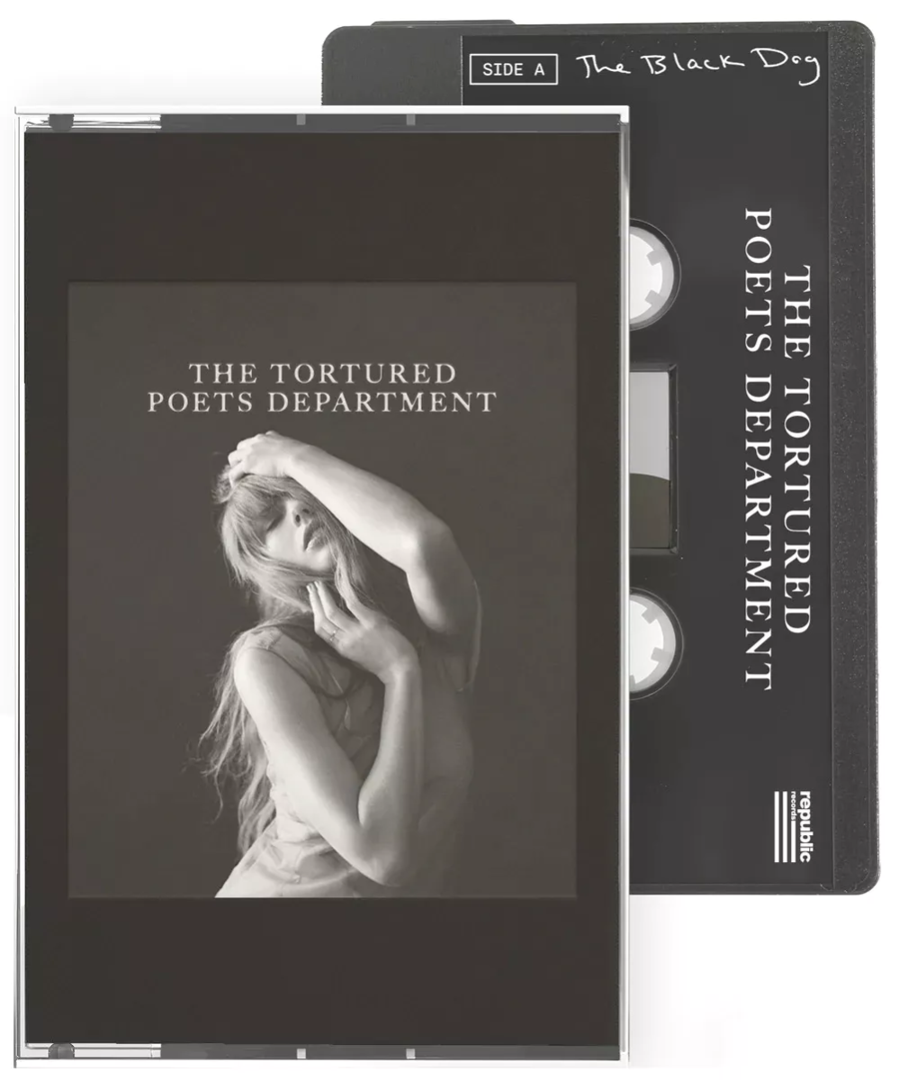 Taylor Swift - THE TORTURED POETS DEPARTMENT (THE BLACK DOG COVER) (BLACK JEWEL CASE) (CASSETTE) - Cassette