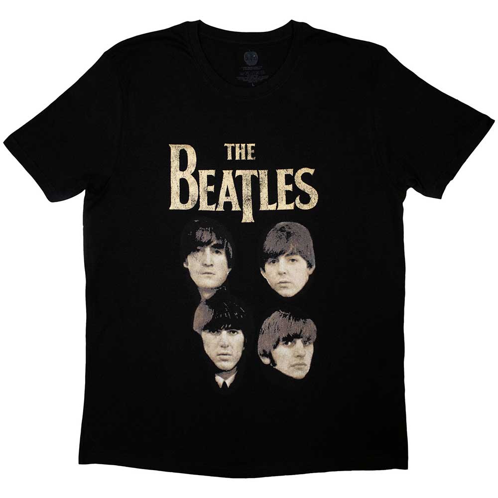 The Beatles - 4 Heads - T-Shirt Black