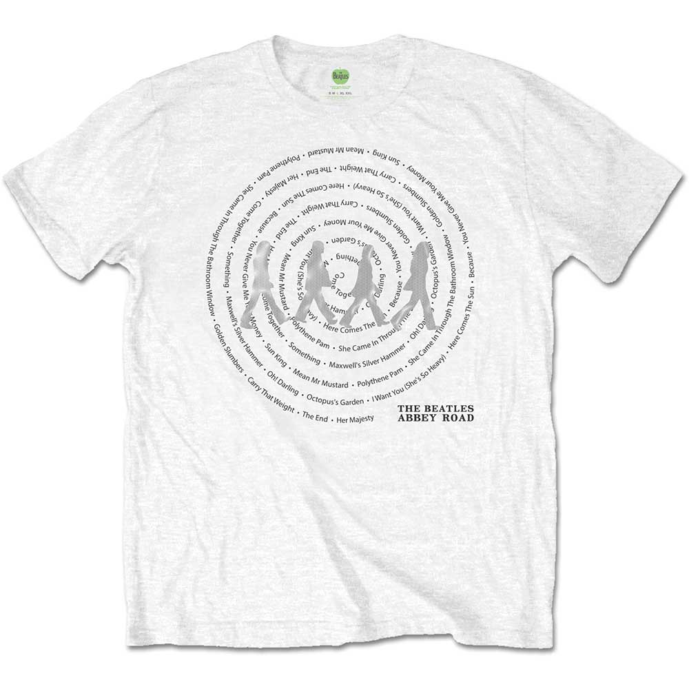 The Beatles - Abbey Road Songs Swirl - T-Shirt White