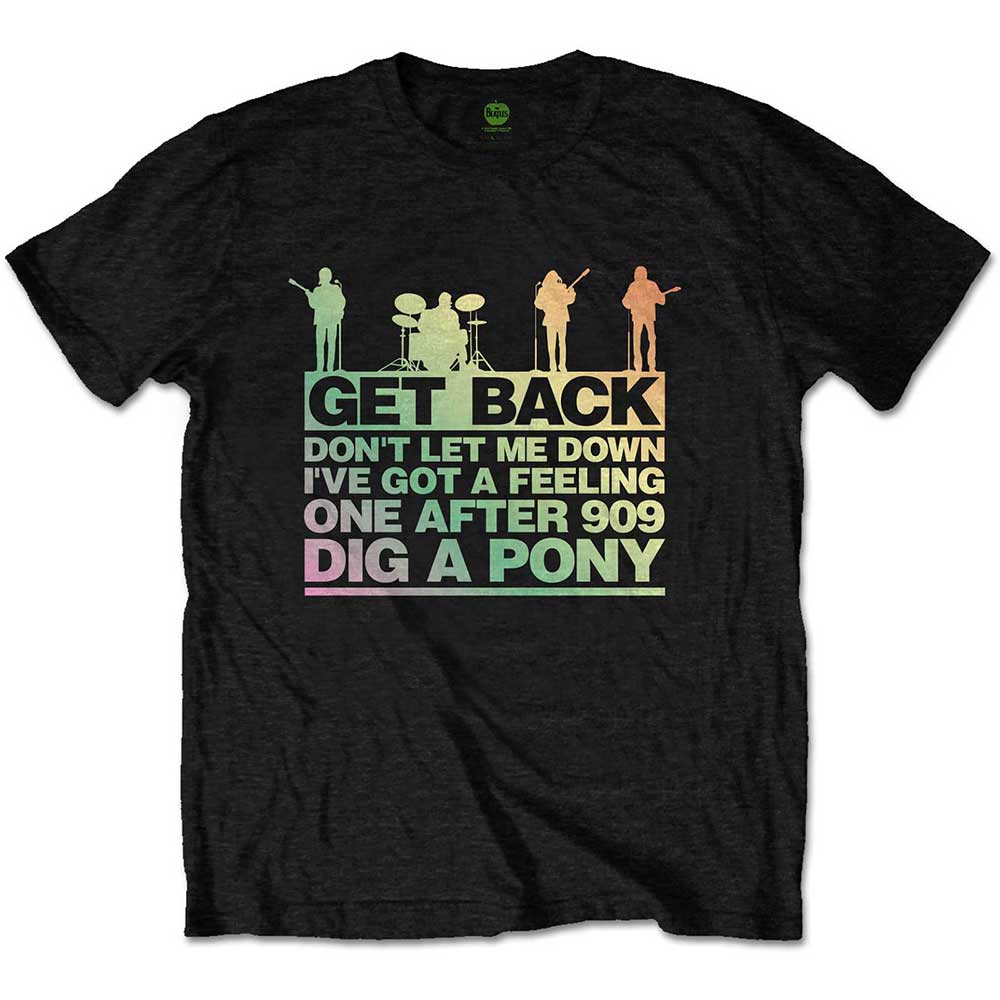 The Beatles - Get Back Gradient - T-Shirt Black