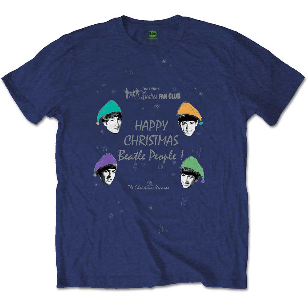 The Beatles - Happy Christmas - T-Shirt Blue