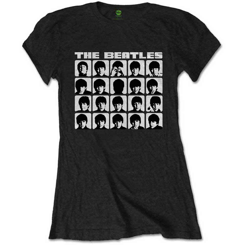 The Beatles - Hard Days Night Faces Mono - T-Shirt Black