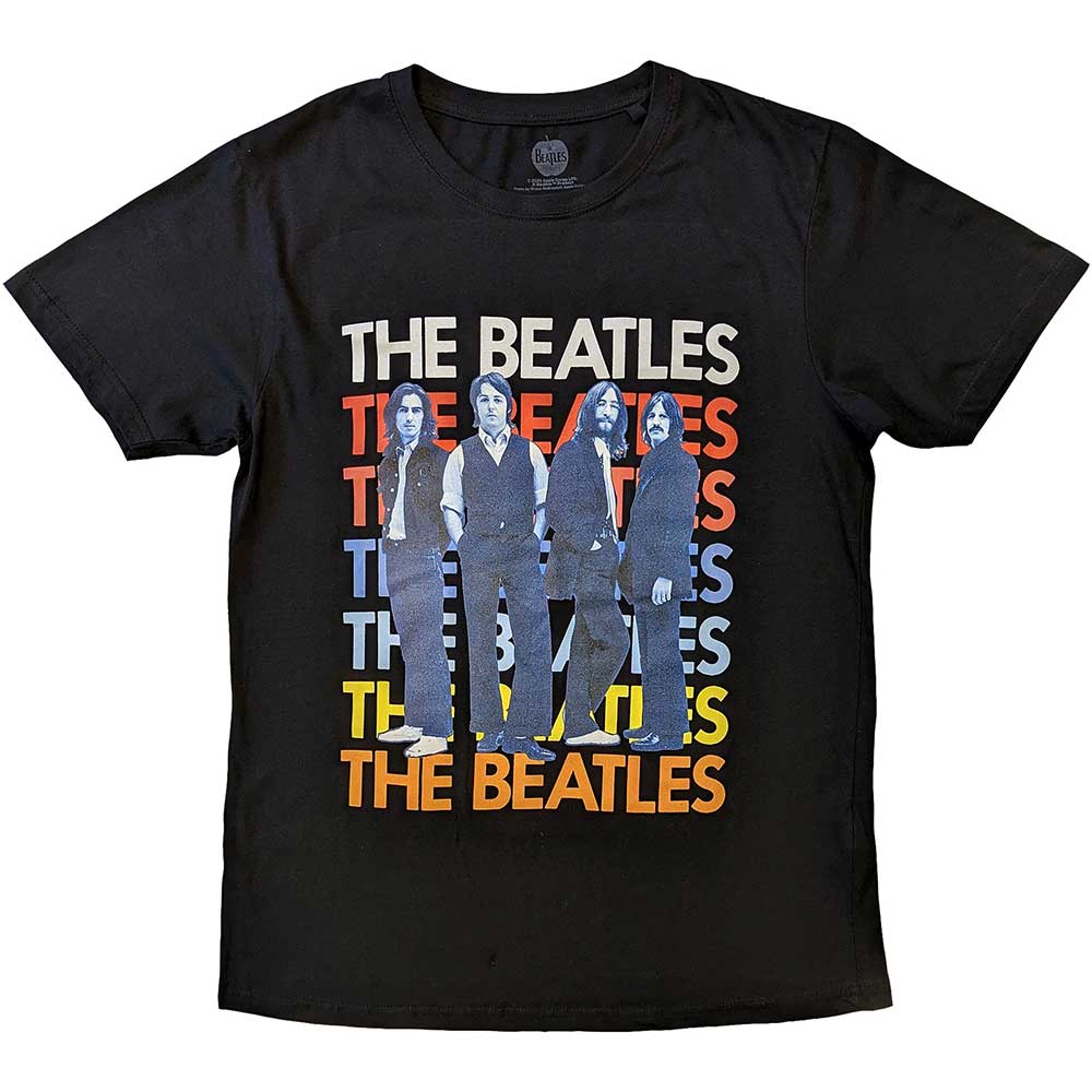 The Beatles - Iconic Multicolour - T-Shirt Black
