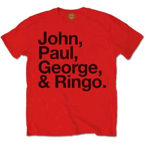 The Beatles - John, Paul, George & Ringo - T-Shirt Red