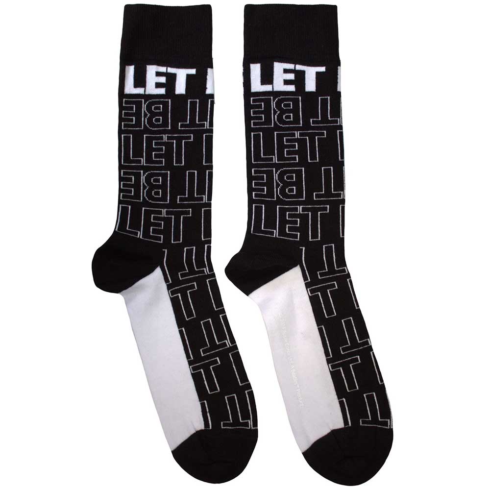 The Beatles - Let It Be Text Outlines Repeat - Black