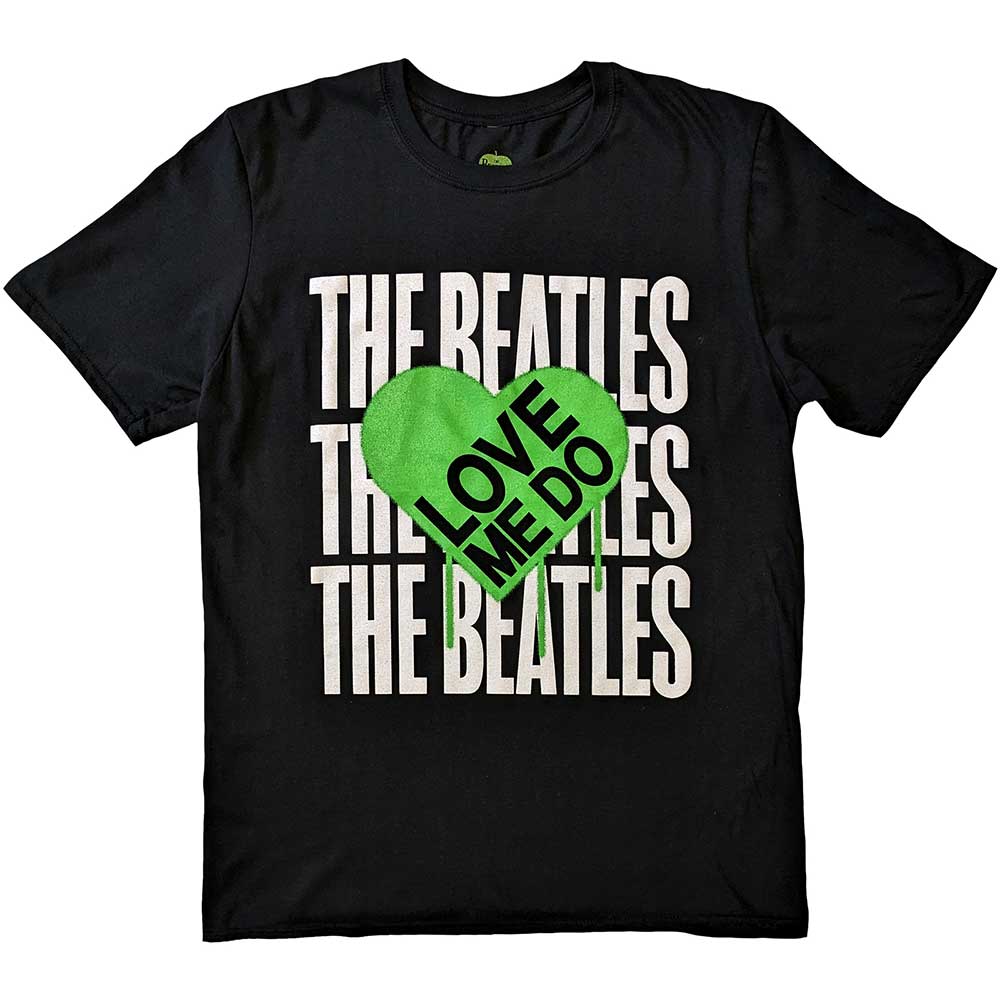 The Beatles - Love Me Do Graffiti Heart - T-Shirt Black