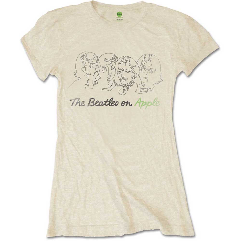 The Beatles - Outline Faces on Apple - T-Shirt Neutral