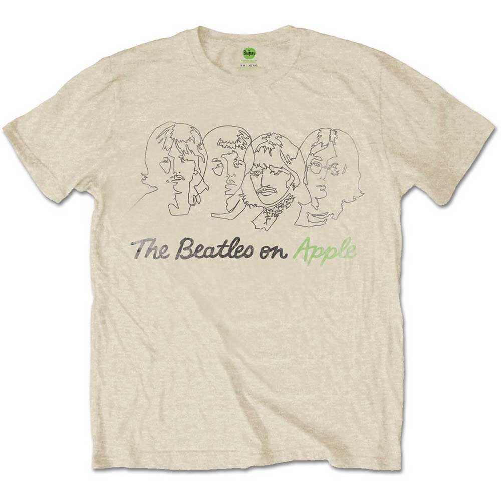 The Beatles - Outline Faces on Apple - T-Shirt Neutral