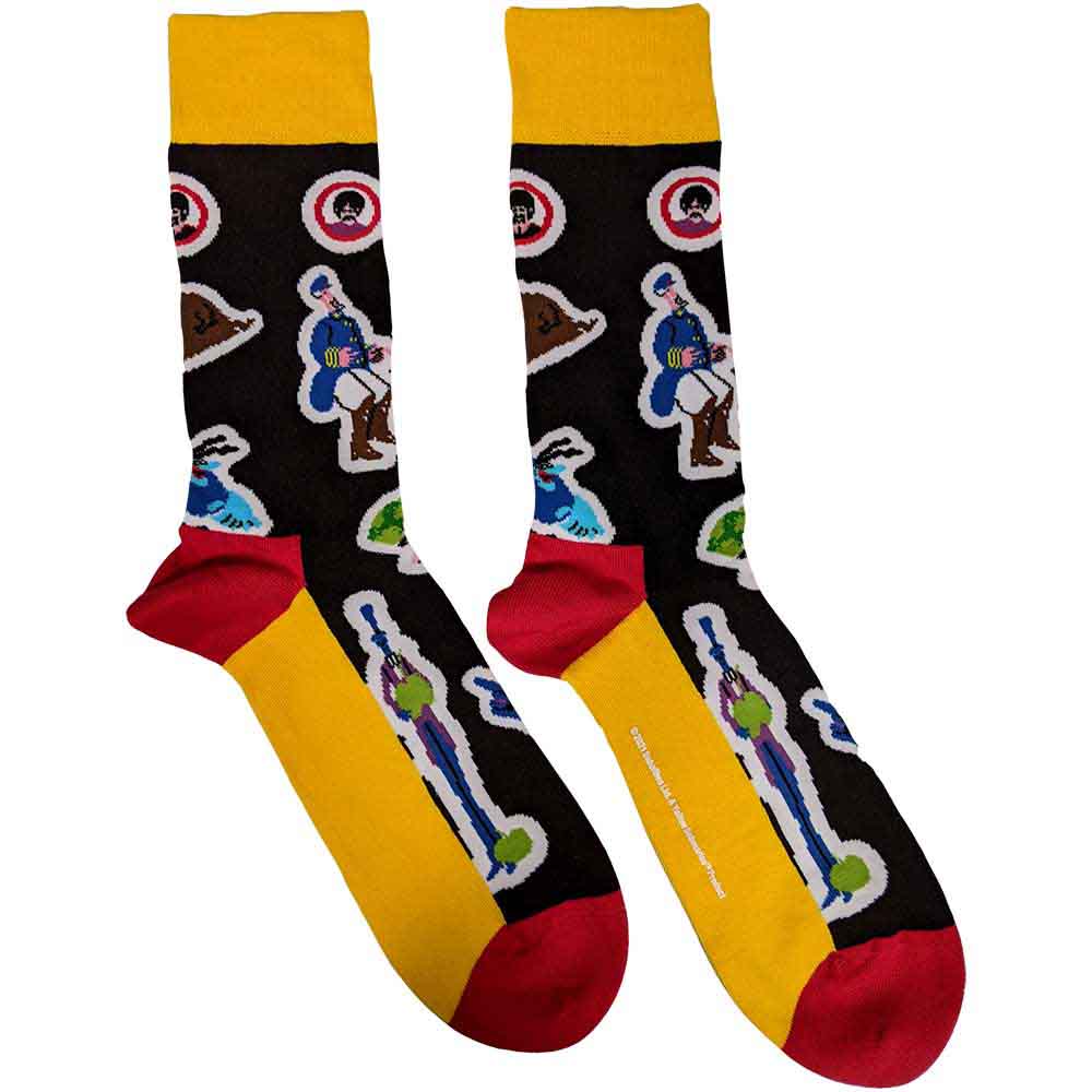 The Beatles - Portholes & Characters - Socks Black