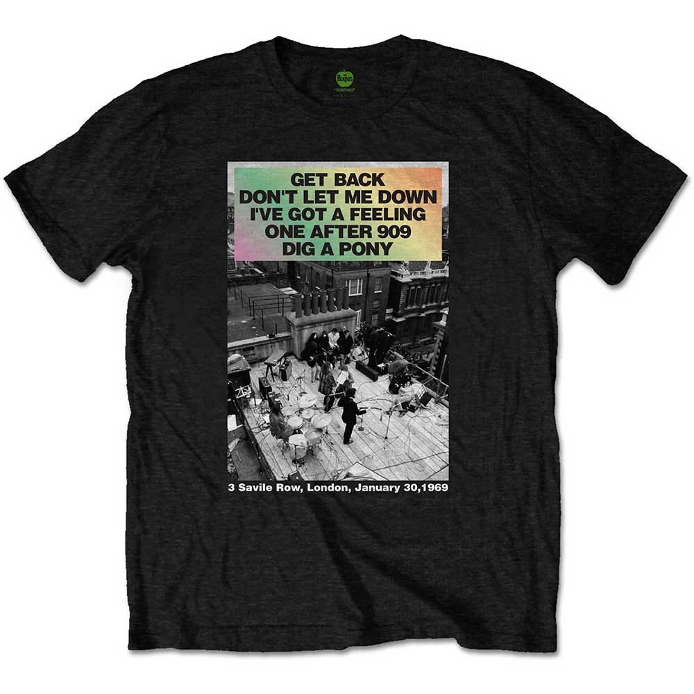 The Beatles - Rooftop Songs Gradient - T-Shirt Black