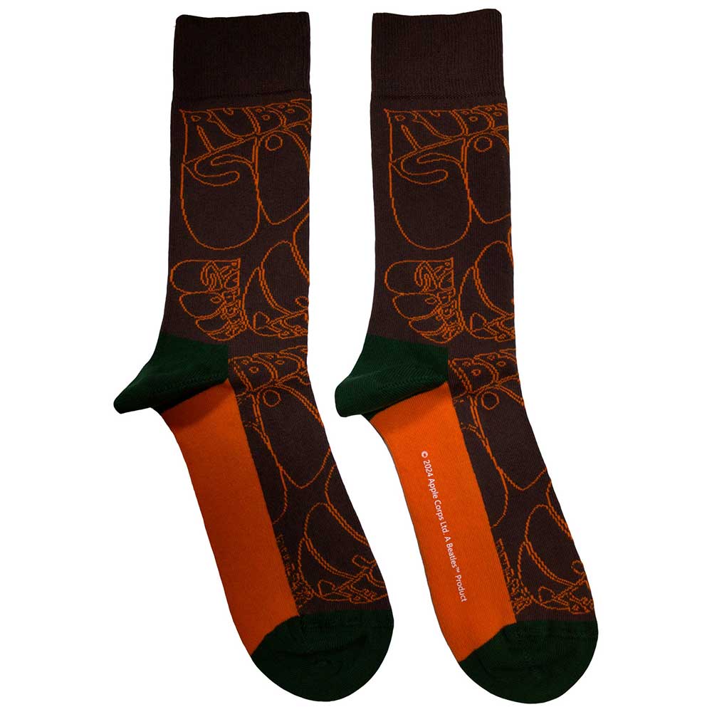 The Beatles - Rubber Soul Text Outlines Repeat - Brown