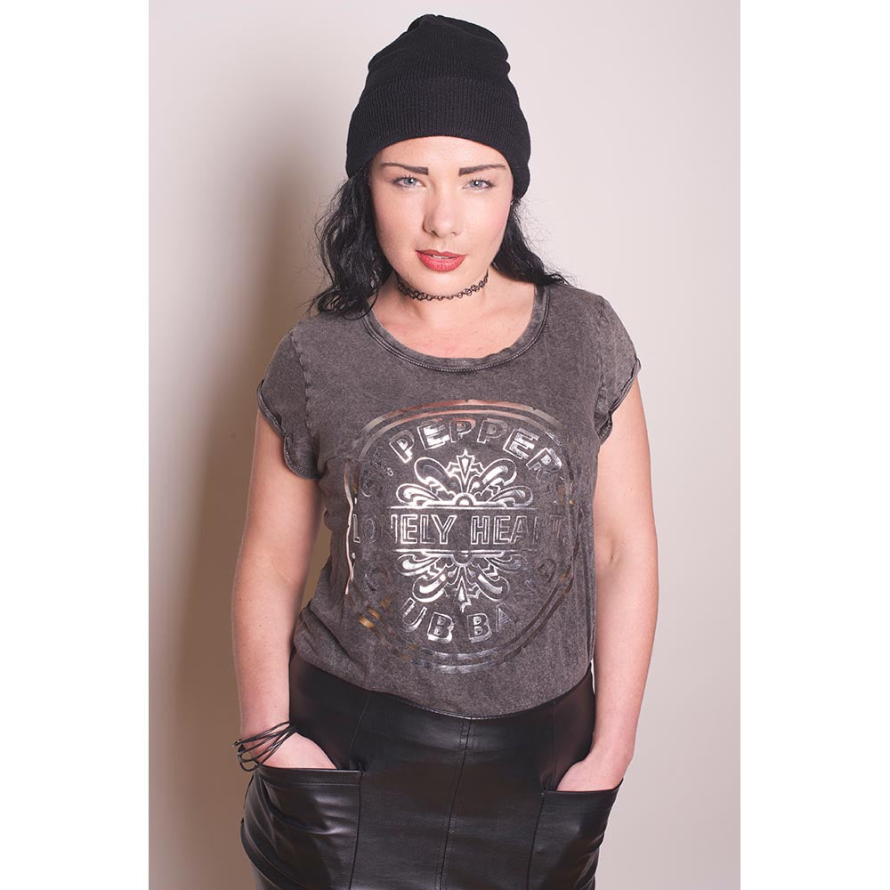 The Beatles - Sgt Pepper Drum - T-Shirt Black, Grey