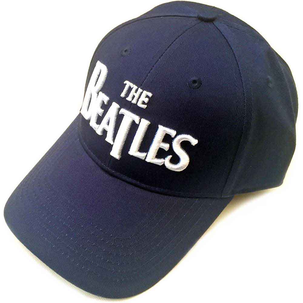 The Beatles - White Drop T Logo - Hat Blue