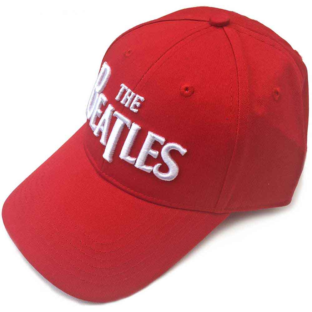 The Beatles - White Drop T Logo - Hat Red
