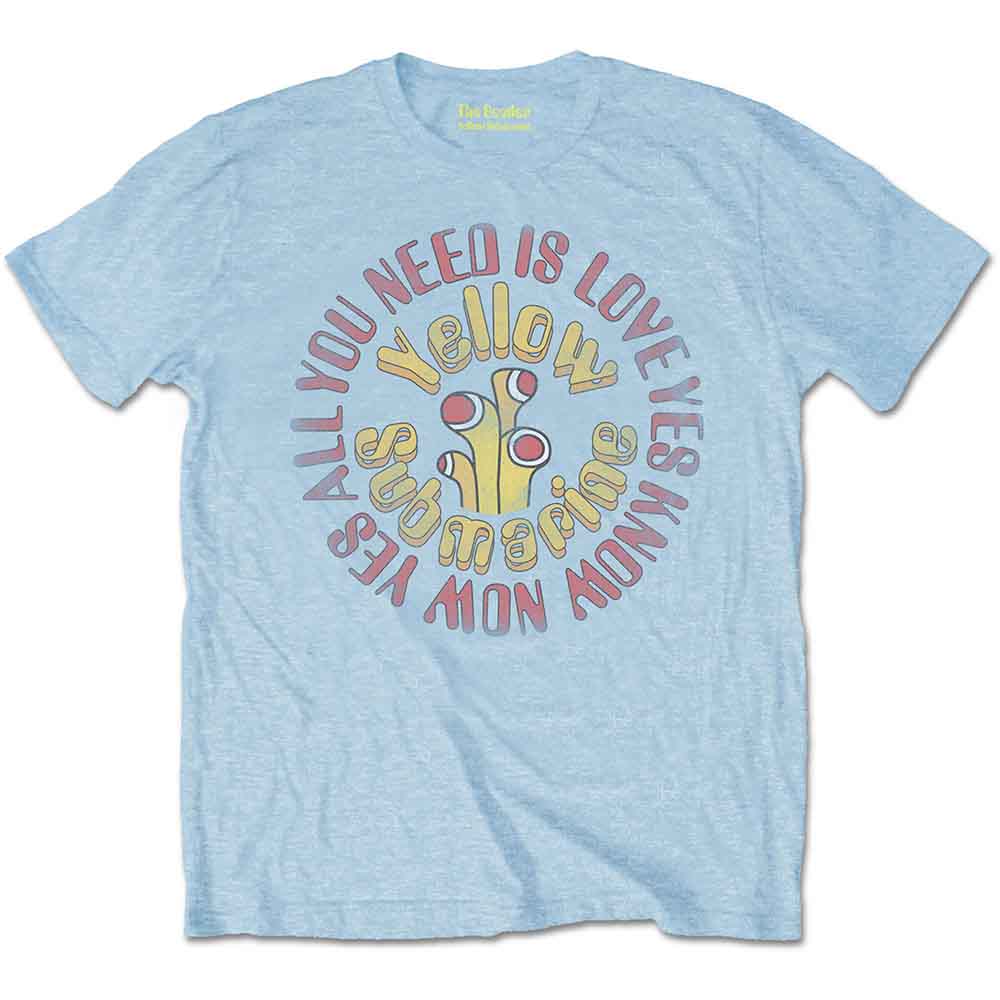The Beatles - Yellow Submarine AYNIL Circle Vintage - T-Shirt Blue