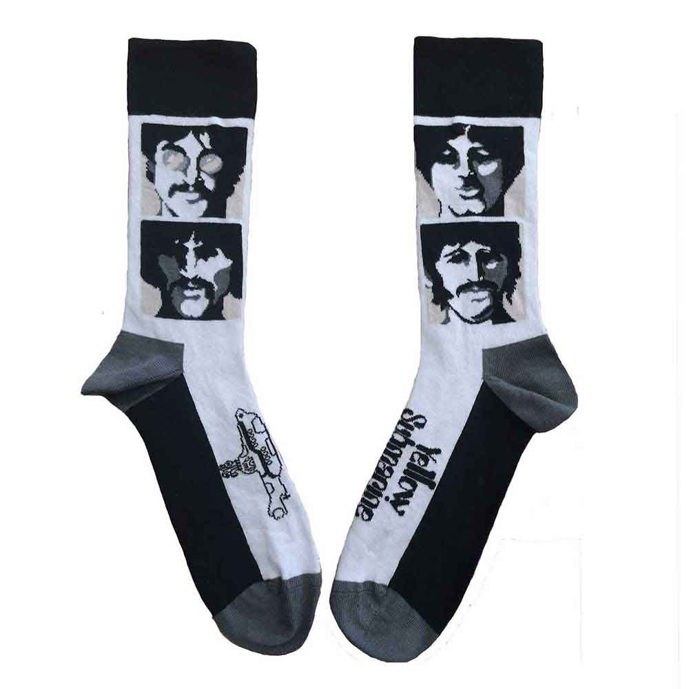 The Beatles - Yellow Submarine Sea of Science Faces Mono - Socks White