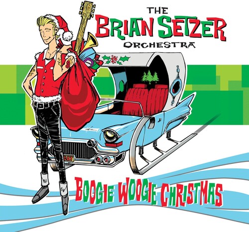 The Brian Setzer Orchestra - Boogie Woogie Christmas (Green & White Splatter Colored Vinyl, Digital Download Card) - Vinyl