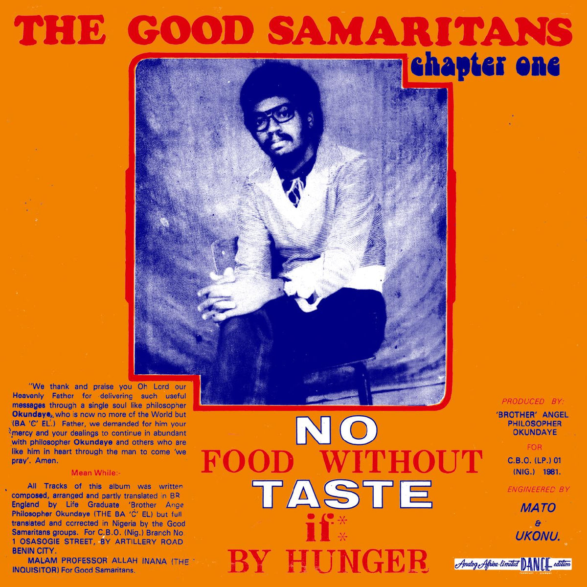 The Good Samaritans - No Food Without Taste If By Hunger (Analog Africa Dance Edition No.20) (ORANGE VINYL) - Vinyl