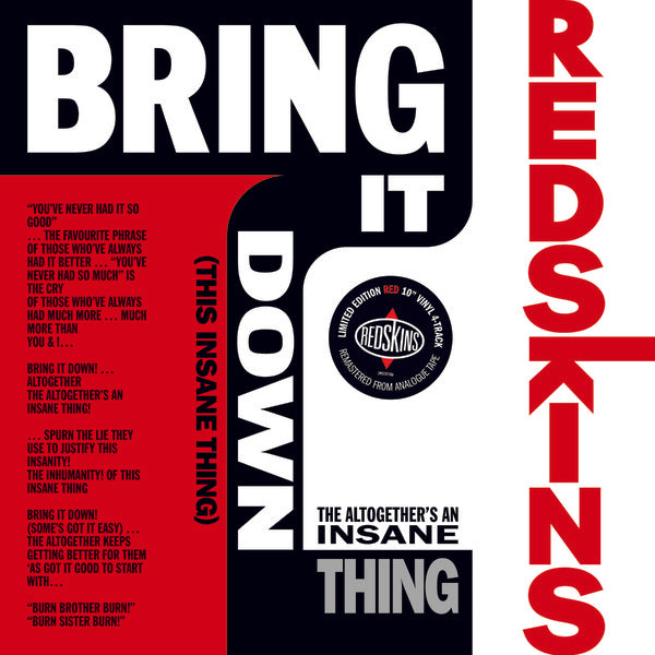 THE REDSKINS - Bring It Down (This Insane Thing) - Vinyl