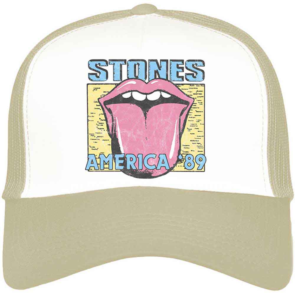 The Rolling Stones - America '89 Tour Map - Hat Neutral, White