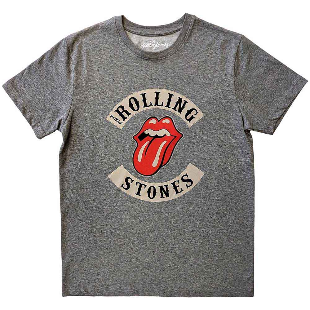 The Rolling Stones - Biker Tongue - T-Shirt Grey