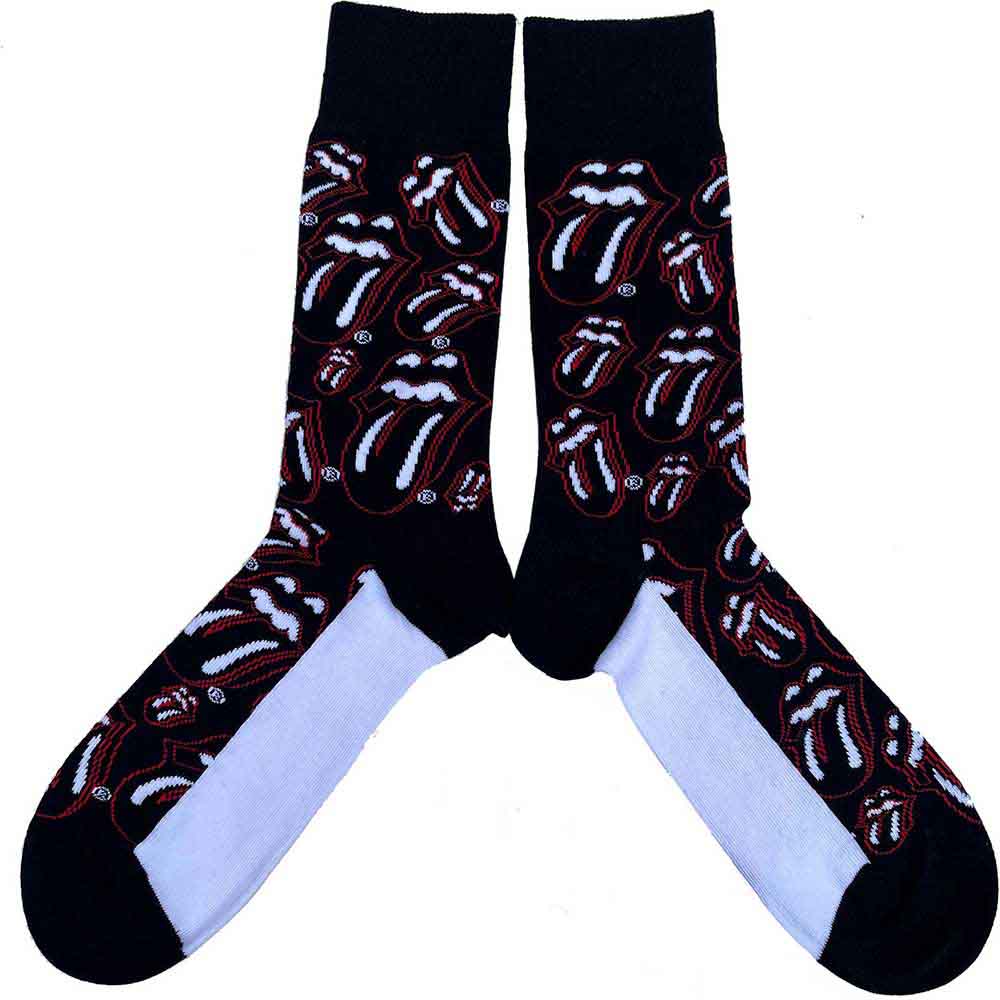 The Rolling Stones - Outline Tongues - Socks Black