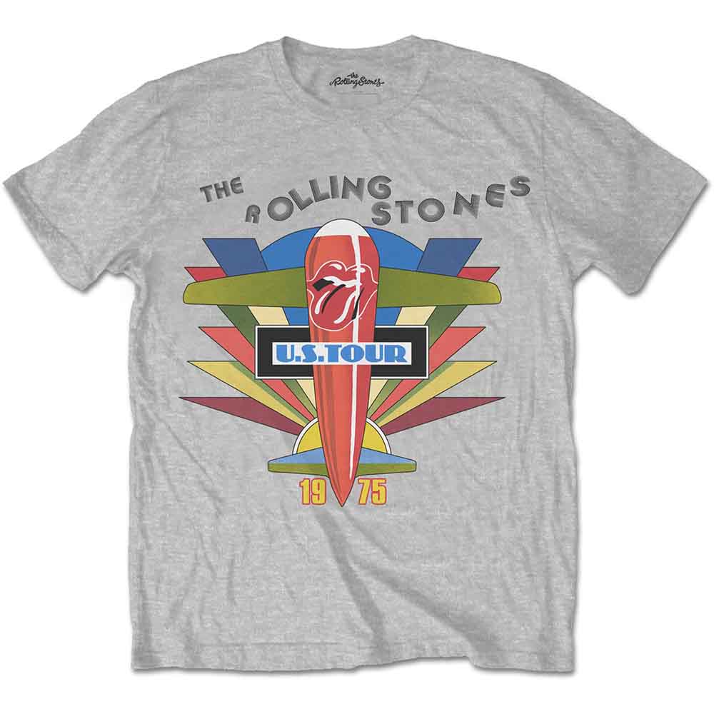 The Rolling Stones - Retro US Tour 1975 - T-Shirt Grey