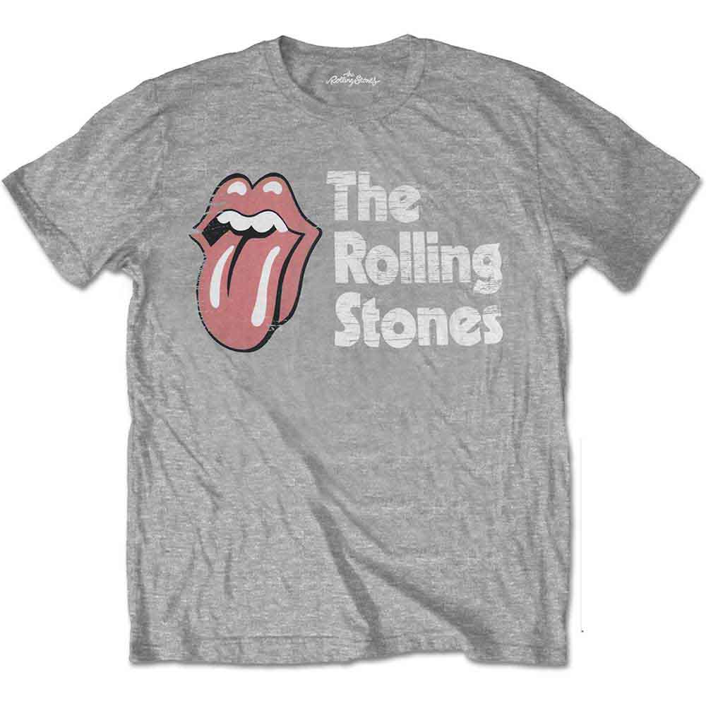 The Rolling Stones - Scratched Logo - T-Shirt Grey