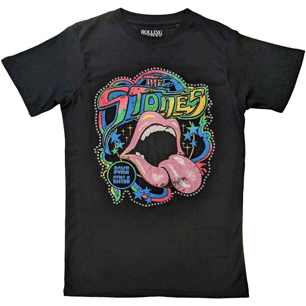 The Rolling Stones - Some Girls Neon Tongue - T-Shirt Black