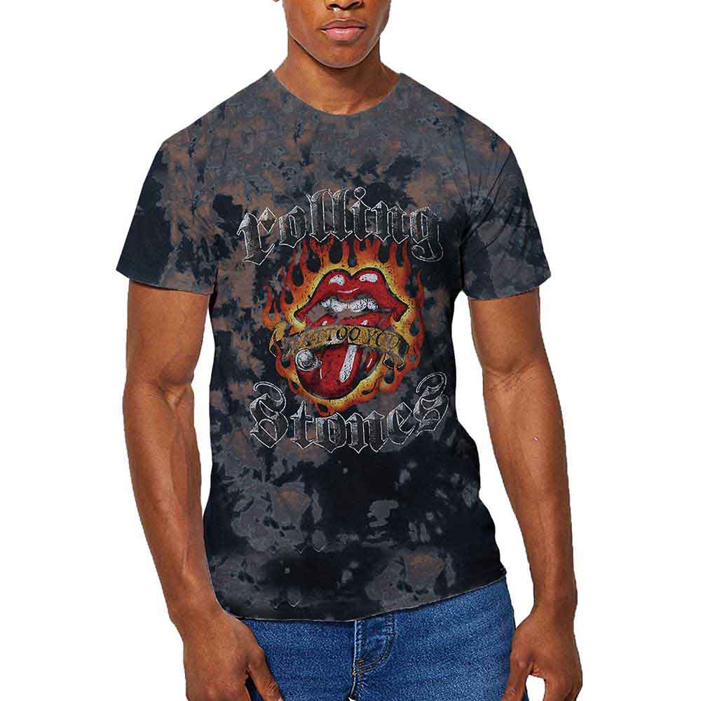The Rolling Stones - Tattoo Flames - T-Shirt Grey