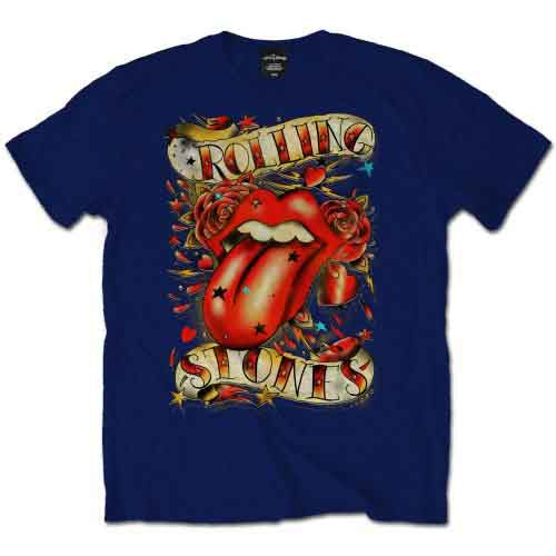 The Rolling Stones - Tongue & Stars - T-Shirt Blue
