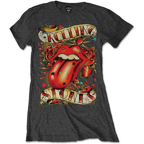 The Rolling Stones - Tongue & Stars - T-Shirt Grey