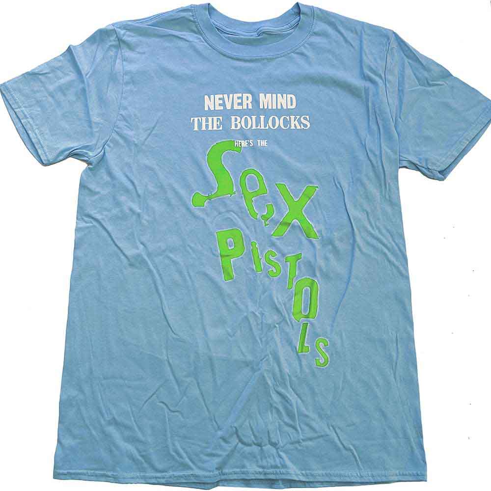 The Sex Pistols - Never Mind The Bollocks Drop Logo - T-Shirt Blue