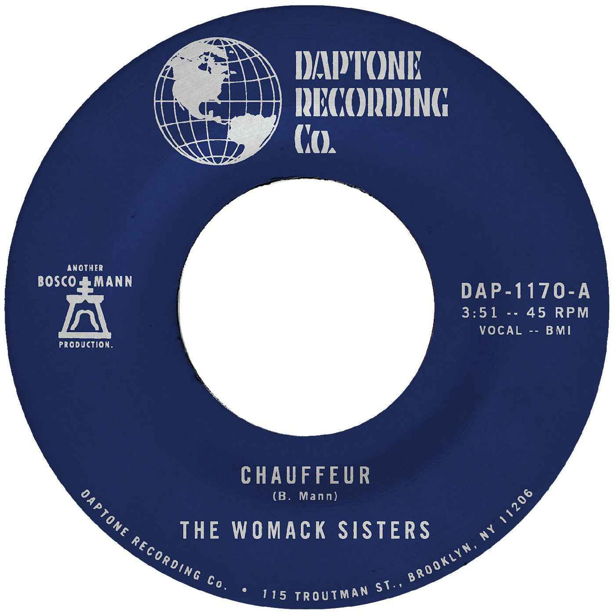 The Womack Sisters - Chauffeur B/W Instrumental - Vinyl