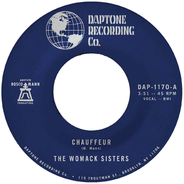The Womack Sisters - Chauffeur B/W Instrumental - Vinyl