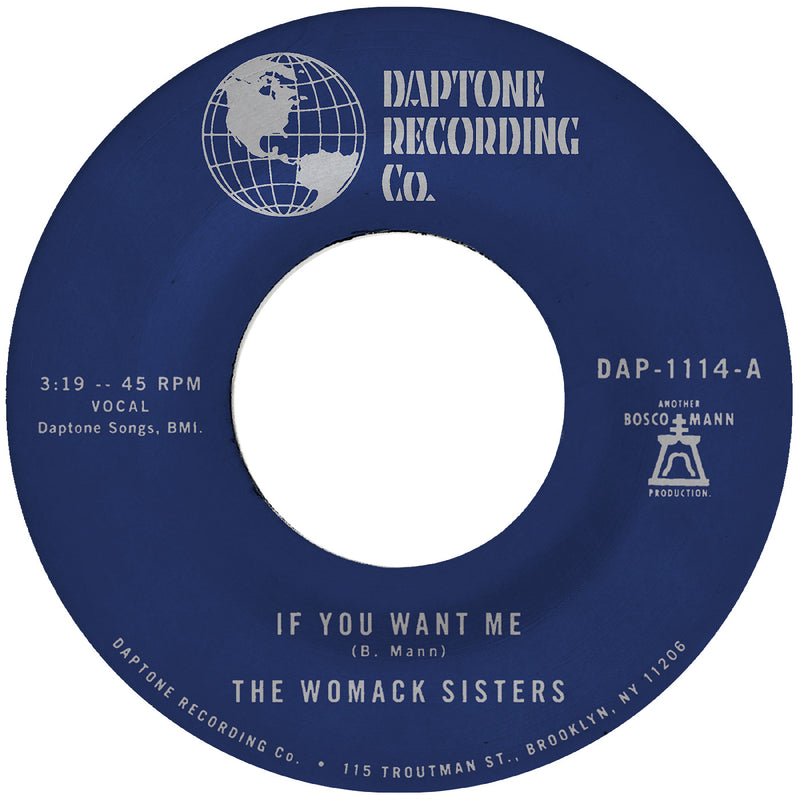 The Womack Sisters - If You Want Me B/W I Just Don'T Want You (To Say Goodbye) - Vinyl