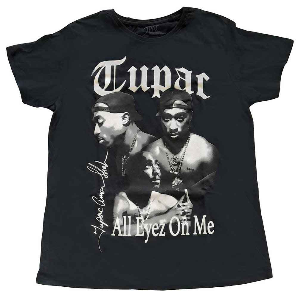 Tupac - All Eyez B&W - T-Shirt Black