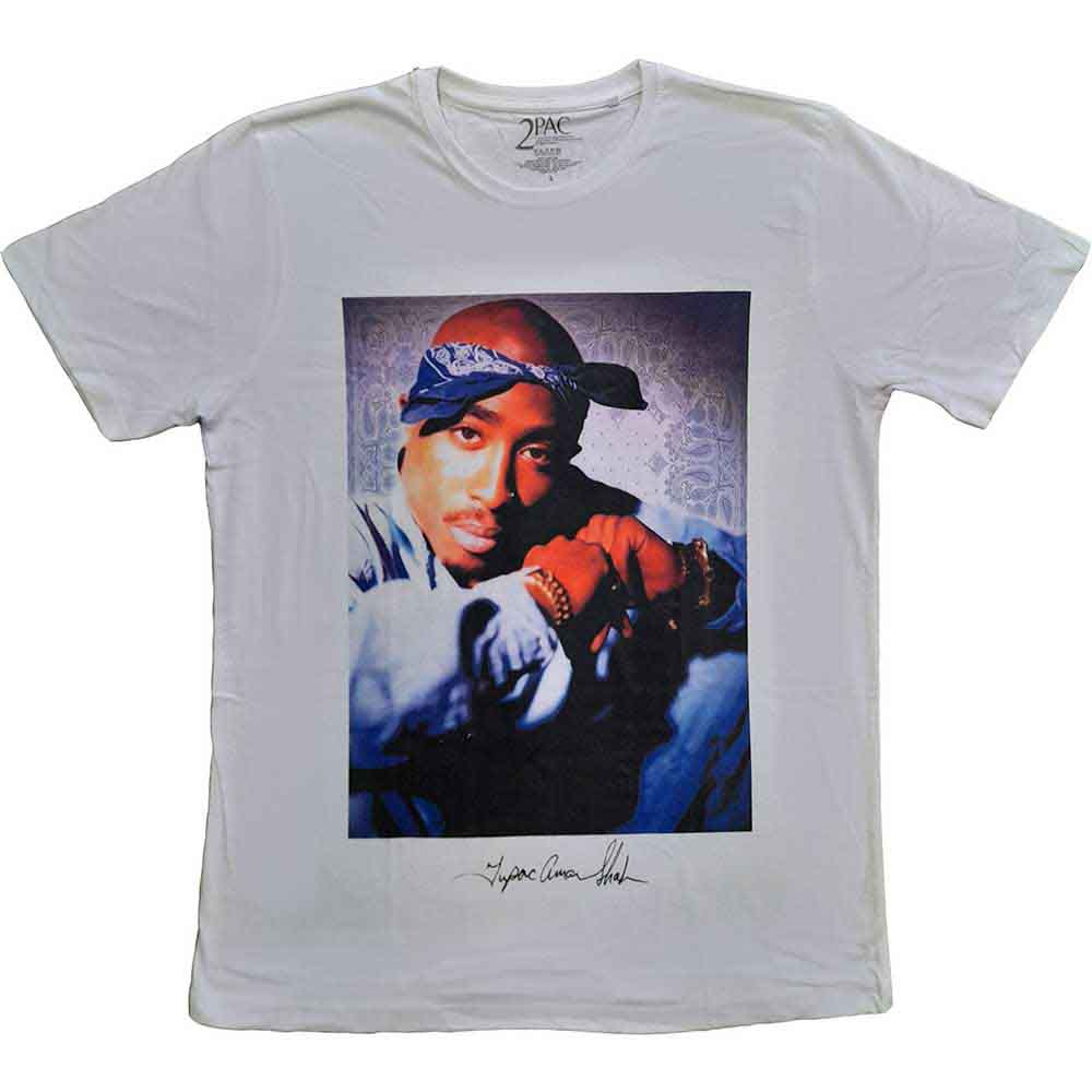 Tupac - Blue Bandana - T-Shirt White