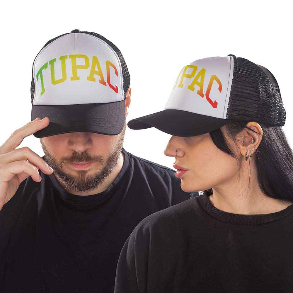 Tupac - Gradient Logo - Hat Black, White