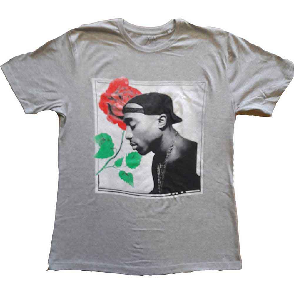 Tupac - Rose - T-Shirt Grey