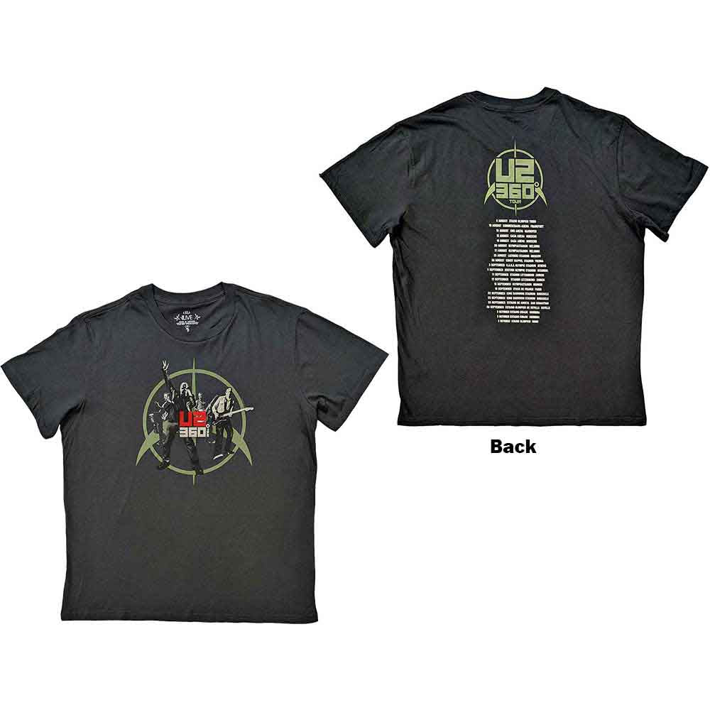 U2 - 360 Degree Tour 2010 Band Photo - T-Shirt Grey
